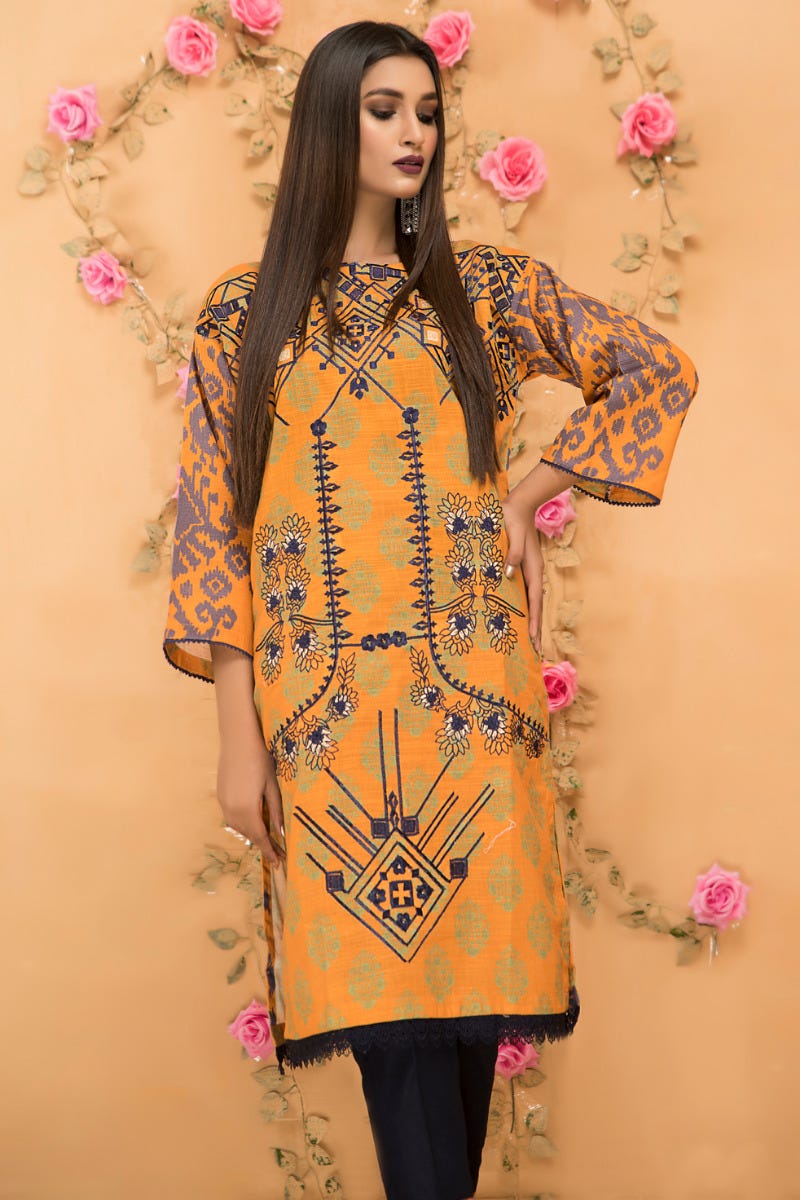 Winter Ready to Wear Khadar Embroidered Dress by Dress Code 04