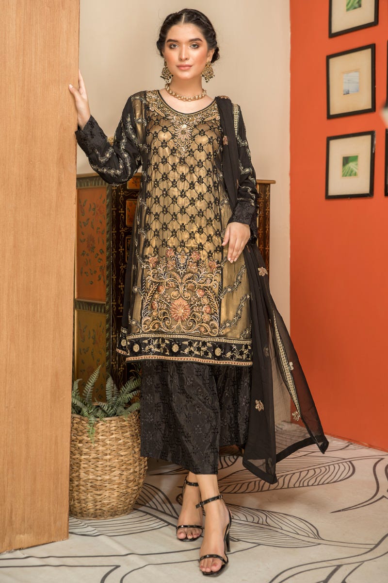 Formal Ready to Wear 3 Pcs Dress by Sakeena Hasan 01