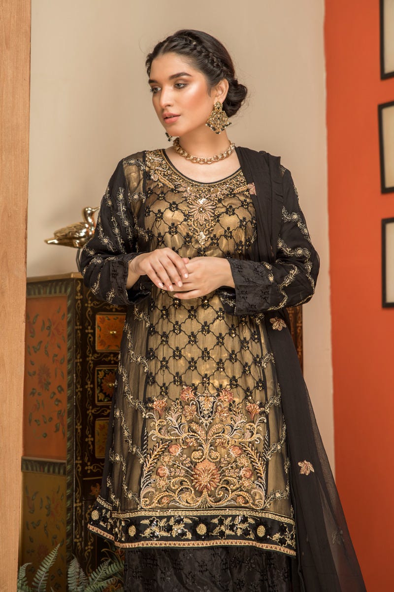 Formal Ready to Wear 3 Pcs Dress by Sakeena Hasan 01