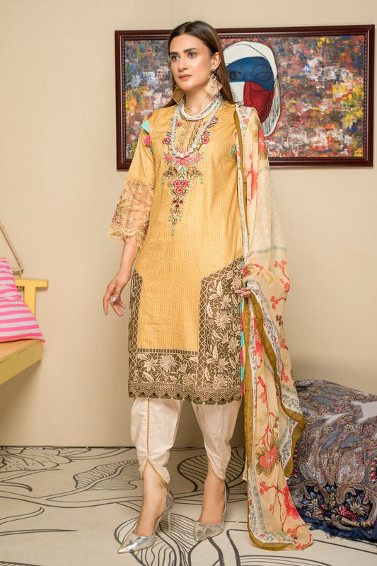 Embroidered Ready to Wear 3 Pcs Lawn Dress by Aabpara 01