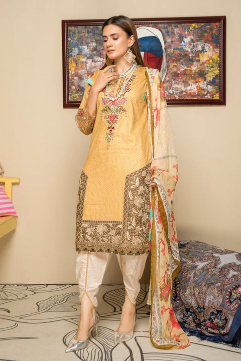 Embroidered Ready to Wear 3 Pcs Lawn Dress by Aabpara 01