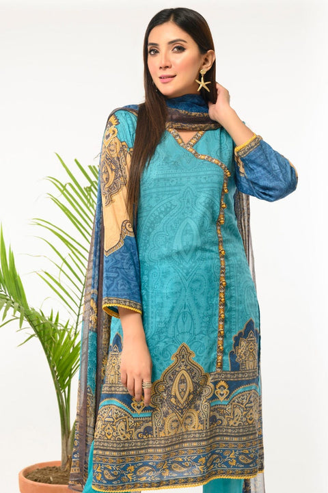 Ready to Wear 3 Pcs Lawn Dress by Zaiwa 04