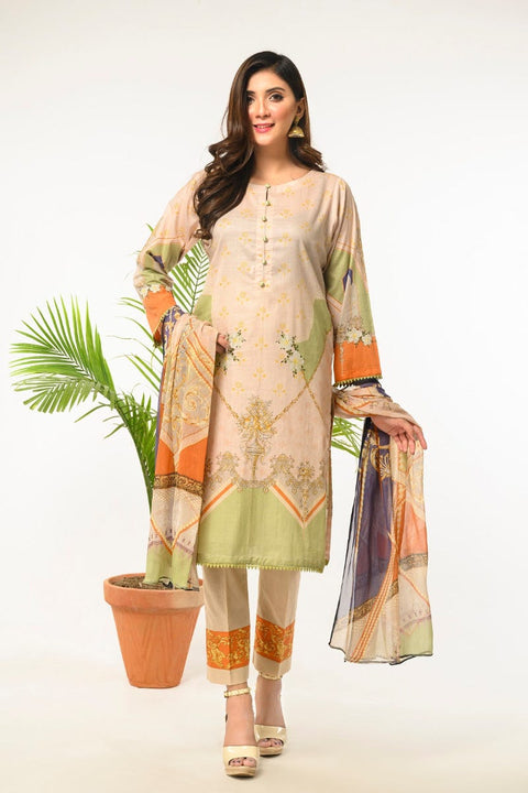 Ready to Wear 3 Pcs Lawn Dress by Zaiwa 09