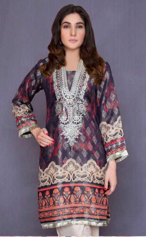 Jacquard Ready to Wear Embroidered Kurta by Simrans 01