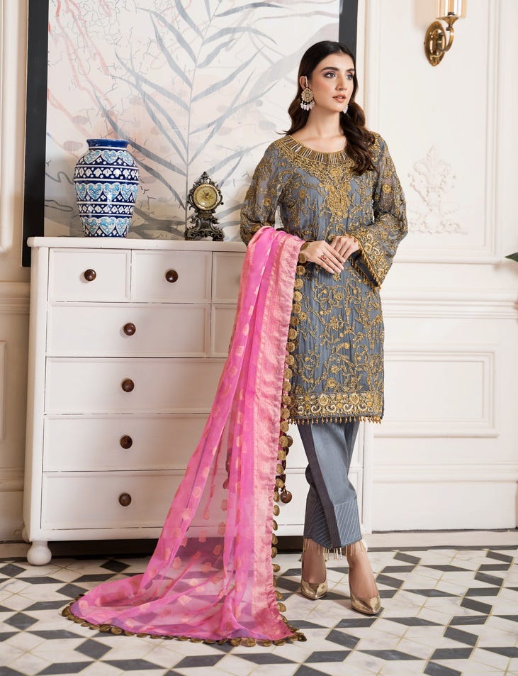 Luxury Chiffon Ready to Wear 3 Pcs Collection by Gulwarun 08