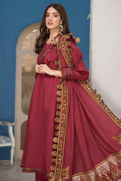 Winter Ready to Wear 3 Pcs Shawl Dress by Gulwarun 03