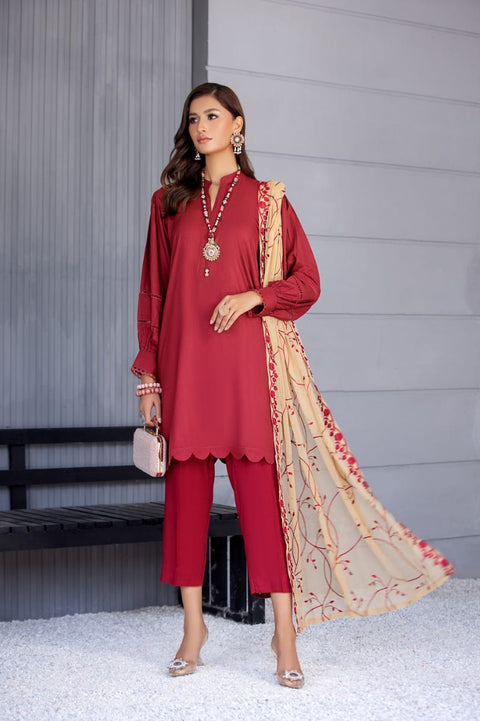Winter Ready to Wear 3 Pcs Embroidered Dopatta Dress by Gulwarun 08
