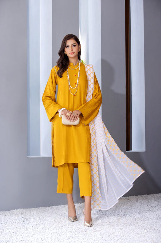 Winter Ready to Wear 3 Pcs Embroidered Dopatta Dress by Gulwarun 03