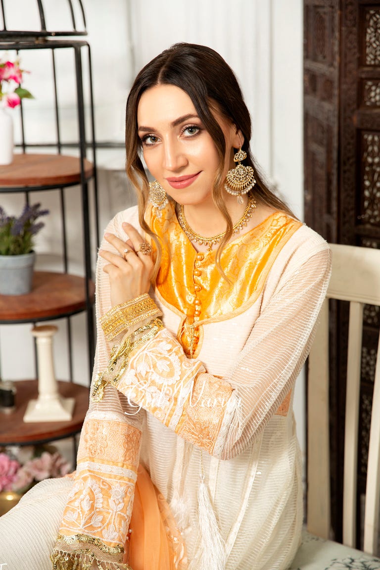 Gulwarun Formal Ready to Wear Chiffon Embroidered Dress 03