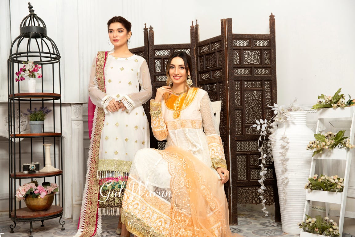 Gulwarun Formal Ready to Wear Chiffon Embroidered Dress 03