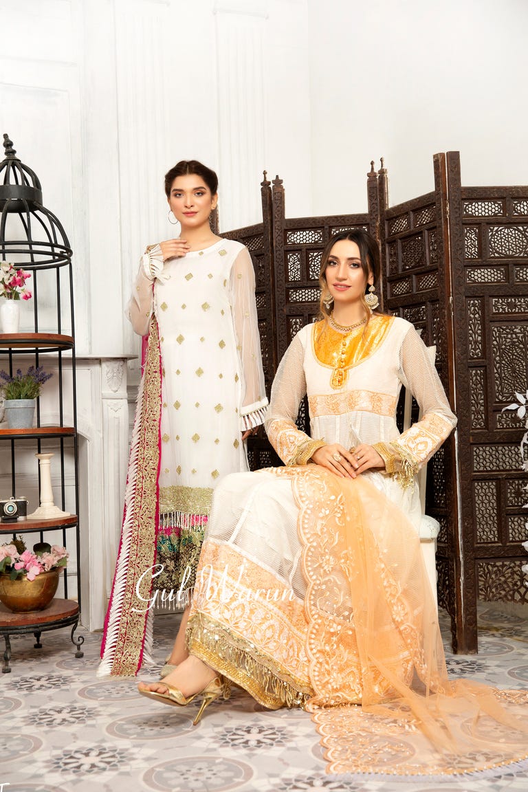 Gulwarun Formal Ready to Wear Chiffon Embroidered Dress 03