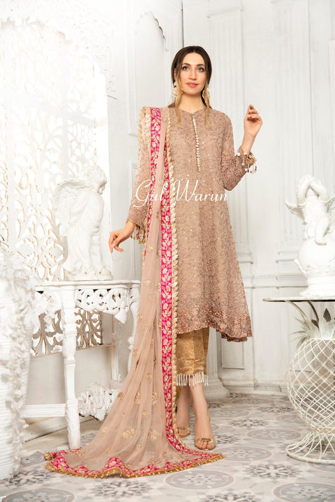 Gulwarun Formal Ready to Wear Chiffon Embroidered Dress 02