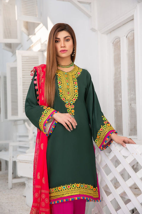 Ready to Wear 3pcs Embroidered Dress by Gulwarun 08