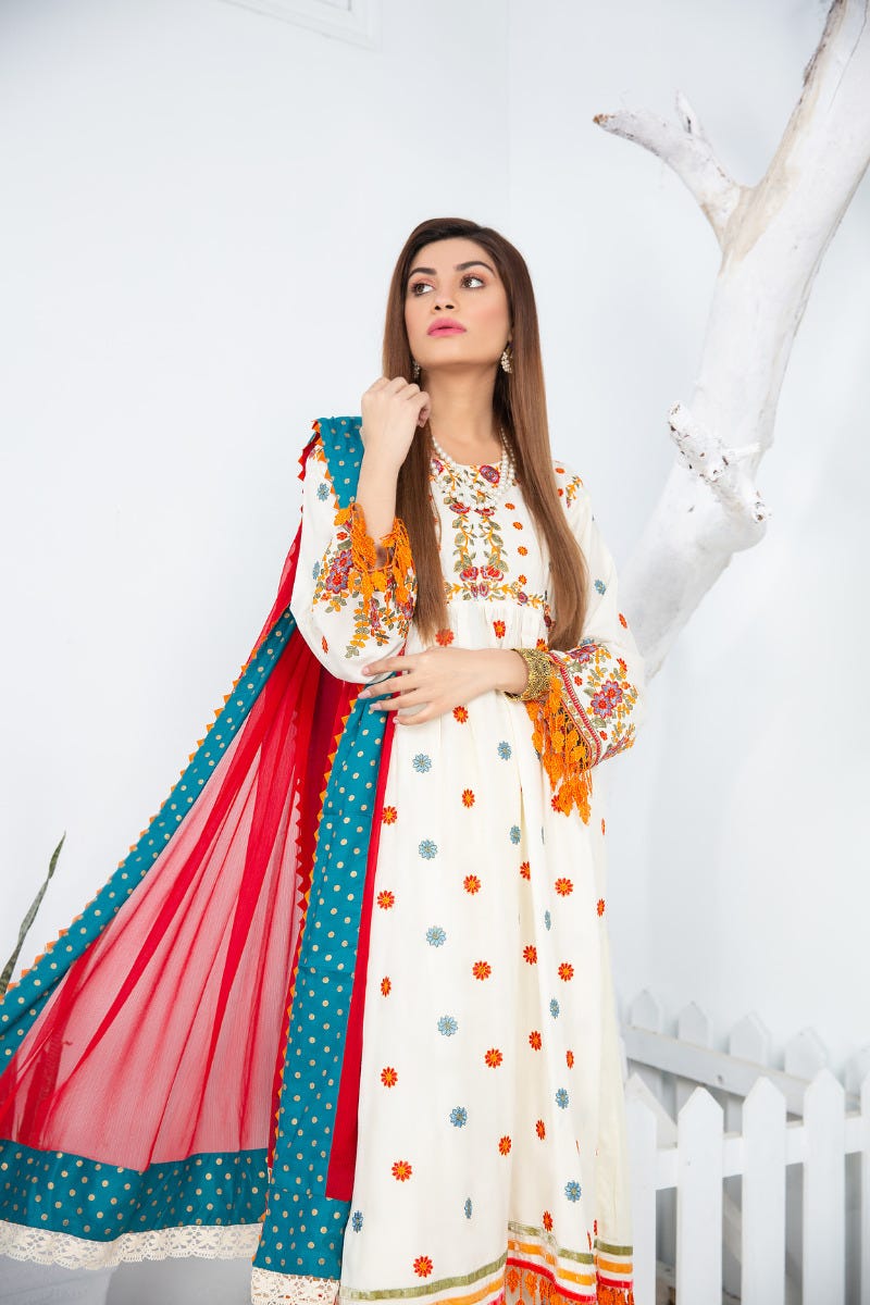 Ready to Wear 3pcs Embroidered Dress by Gulwarun 07