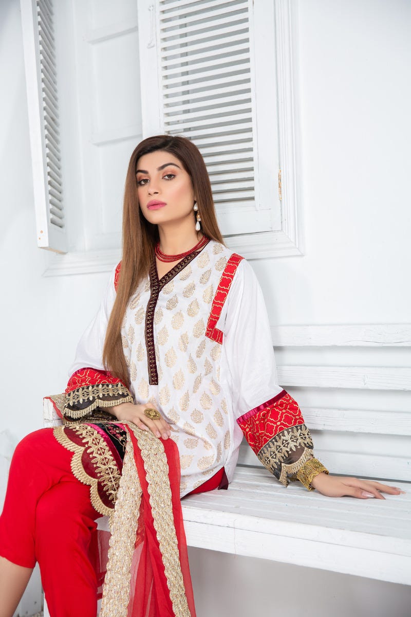 Ready to Wear 3pcs Embroidered Dress by Gulwarun 09