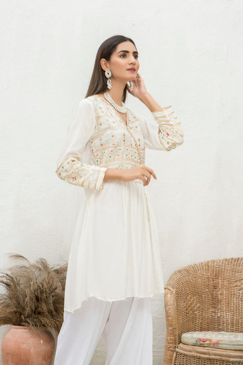 Winter 2 Pcs Linen Embroidered Dress by Hemline 07