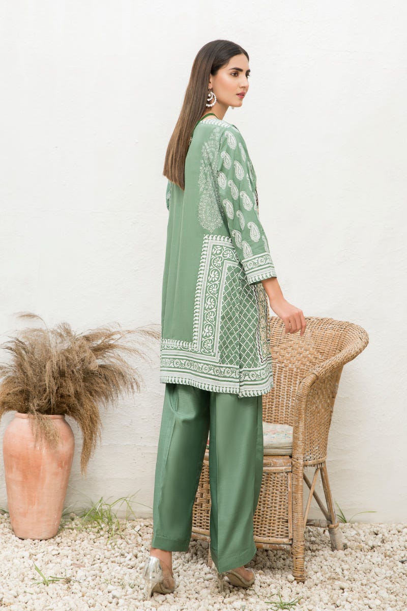 Winter 2 Pcs Linen Embroidered Dress by Hemline 08