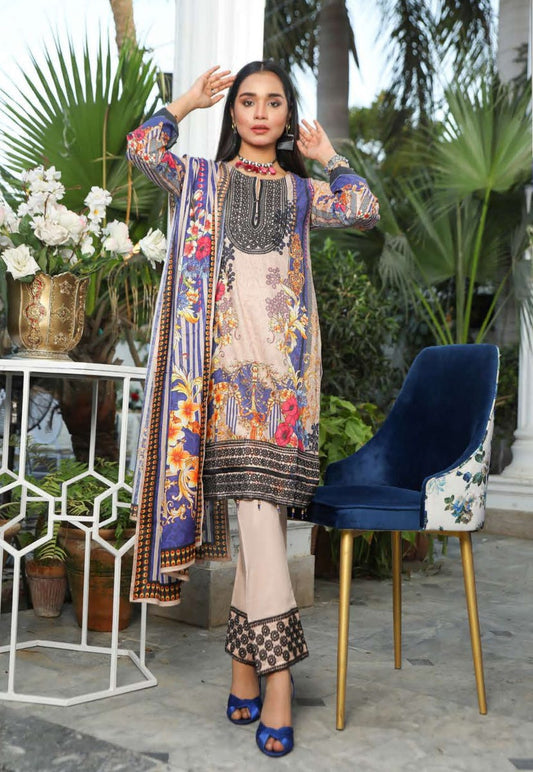 Lawn Embroidered 3 Pcs Collection by Simrans 04