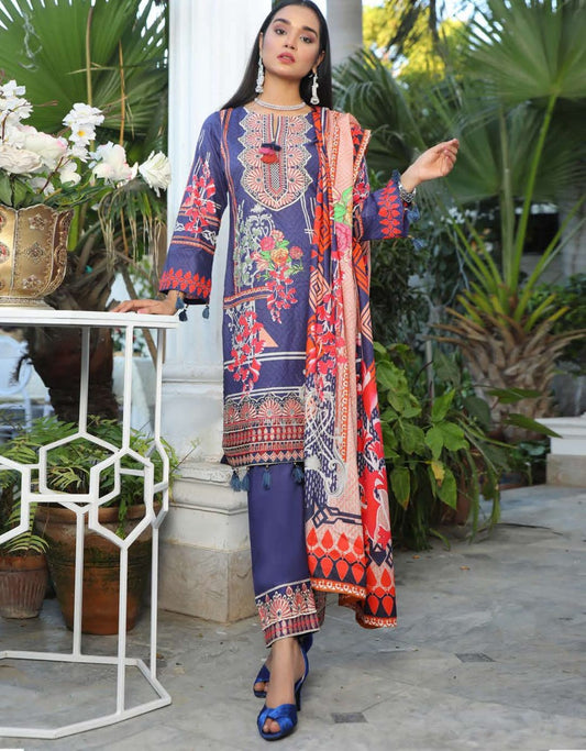 Lawn Embroidered 3 Pcs Collection by Simrans 06
