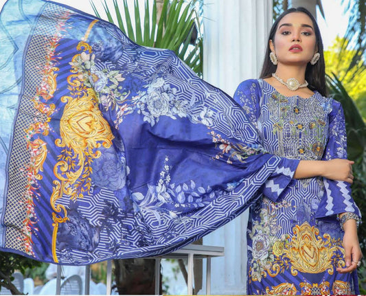 Lawn Embroidered 3 Pcs Collection by Simrans 07