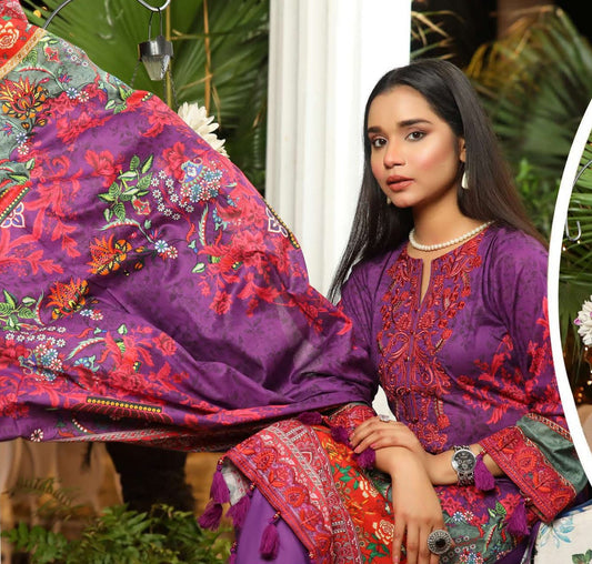 Lawn Embroidered 3 Pcs Collection by Simrans 09
