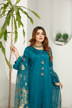 Rangoli 3pc Viscose Dress with Gold Print Scarf 05