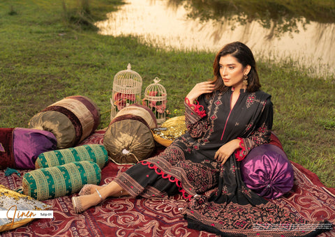Winter Ready to Wear Digital Linen Dress by Noorma Kaamal 01