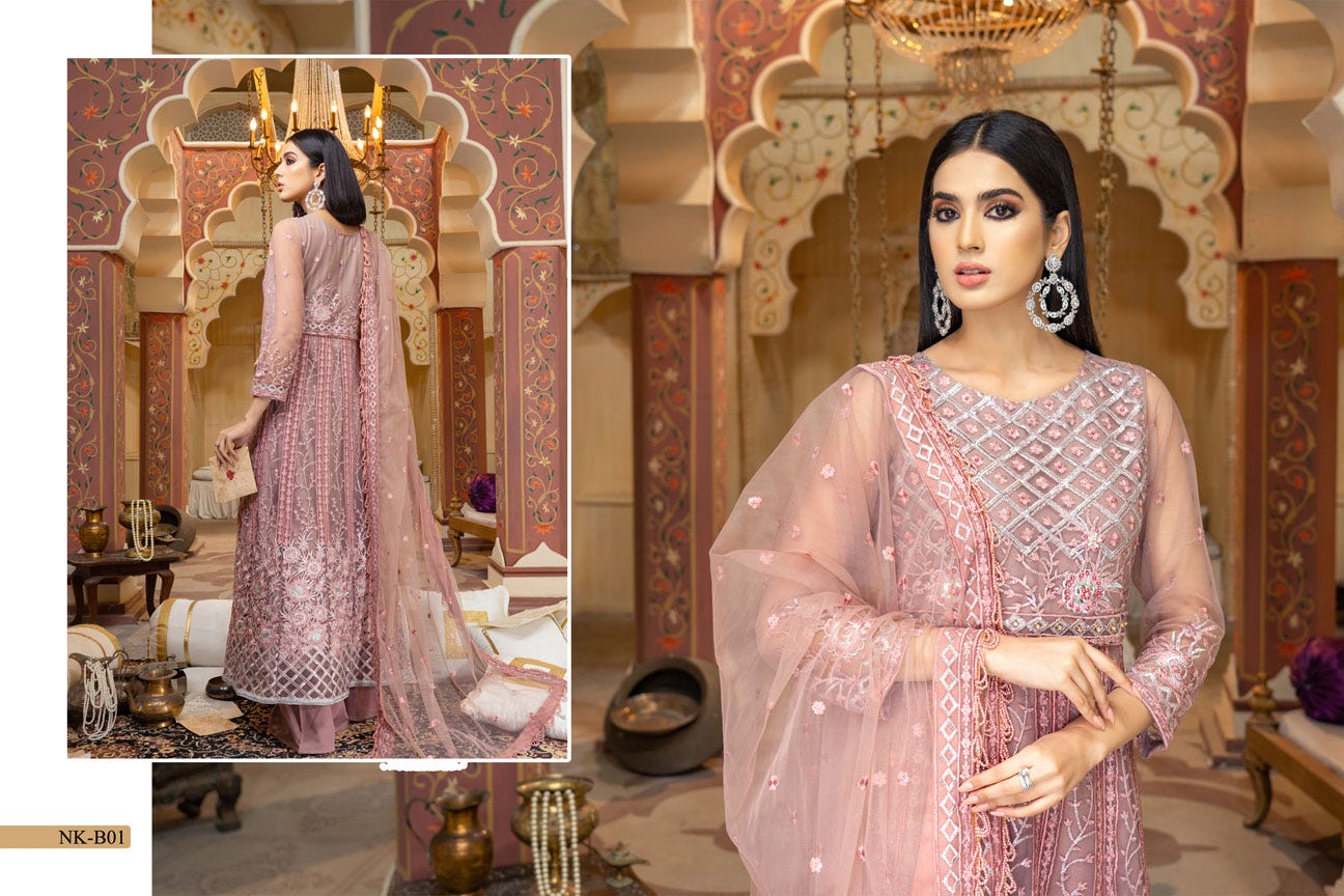 Luxury Formal Ready to Wear Net Collection by Noorma Kamal 01