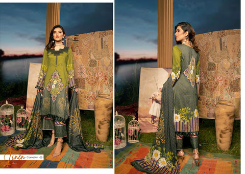 Winter Ready to Wear Digital Linen Dress by Noorma Kaamal 01