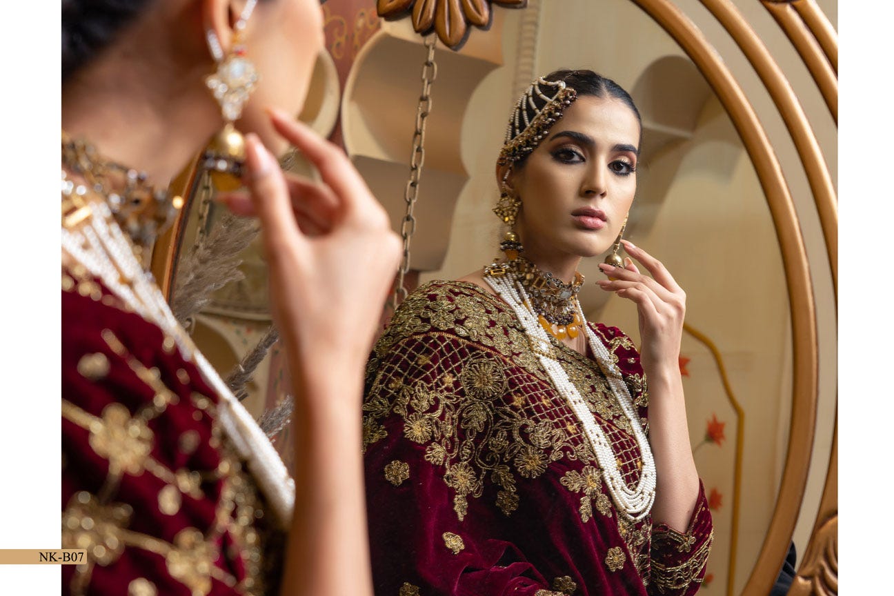 Luxury Formal Ready to Wear Velvet and Net Saari by Noorma Kamal 07