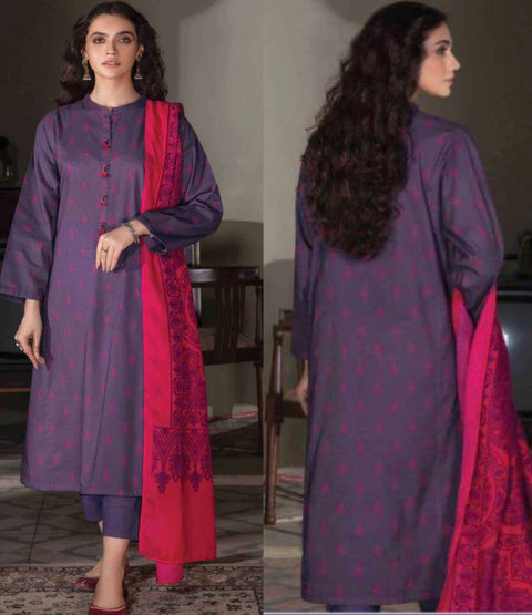 3pc LimeLight Khaddar Dress U2601-Purple
