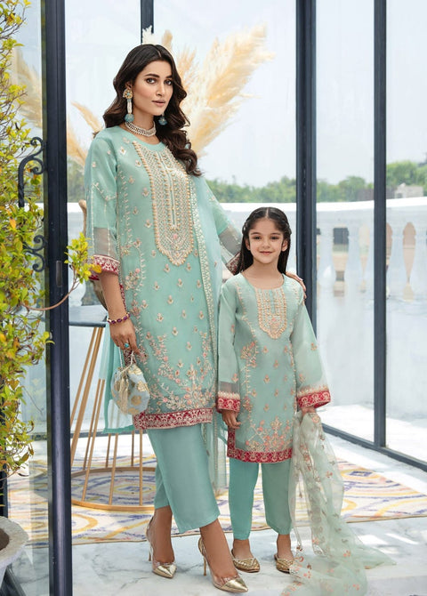 Kids Organza Embroidered Hand work Detailed Dress by Simrans 06
