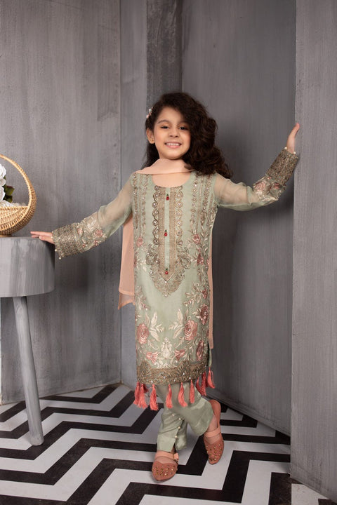 Kids Luxury Chiffon Ready to Wear Eid Collection with handwork details 06