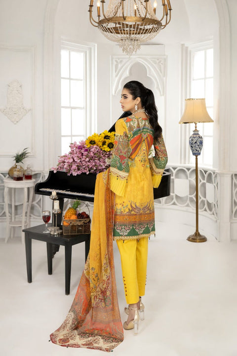 Ready to Wear 3 Pcs Embroidered Lawn Collection by Mona 08