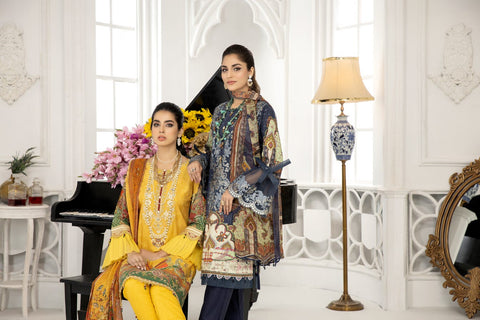 Ready to Wear 3 Pcs Embroidered Lawn Collection by Mona 08