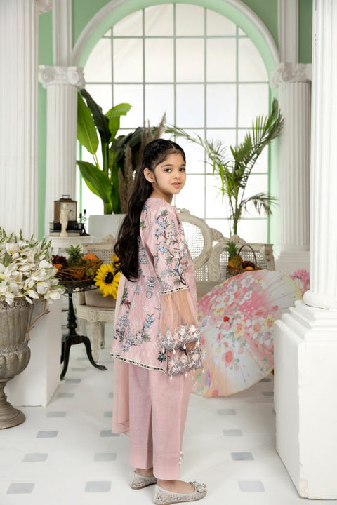 Kids Ready to Wear 3 Pcs Embroidered Lawn Collection by Mona 02
