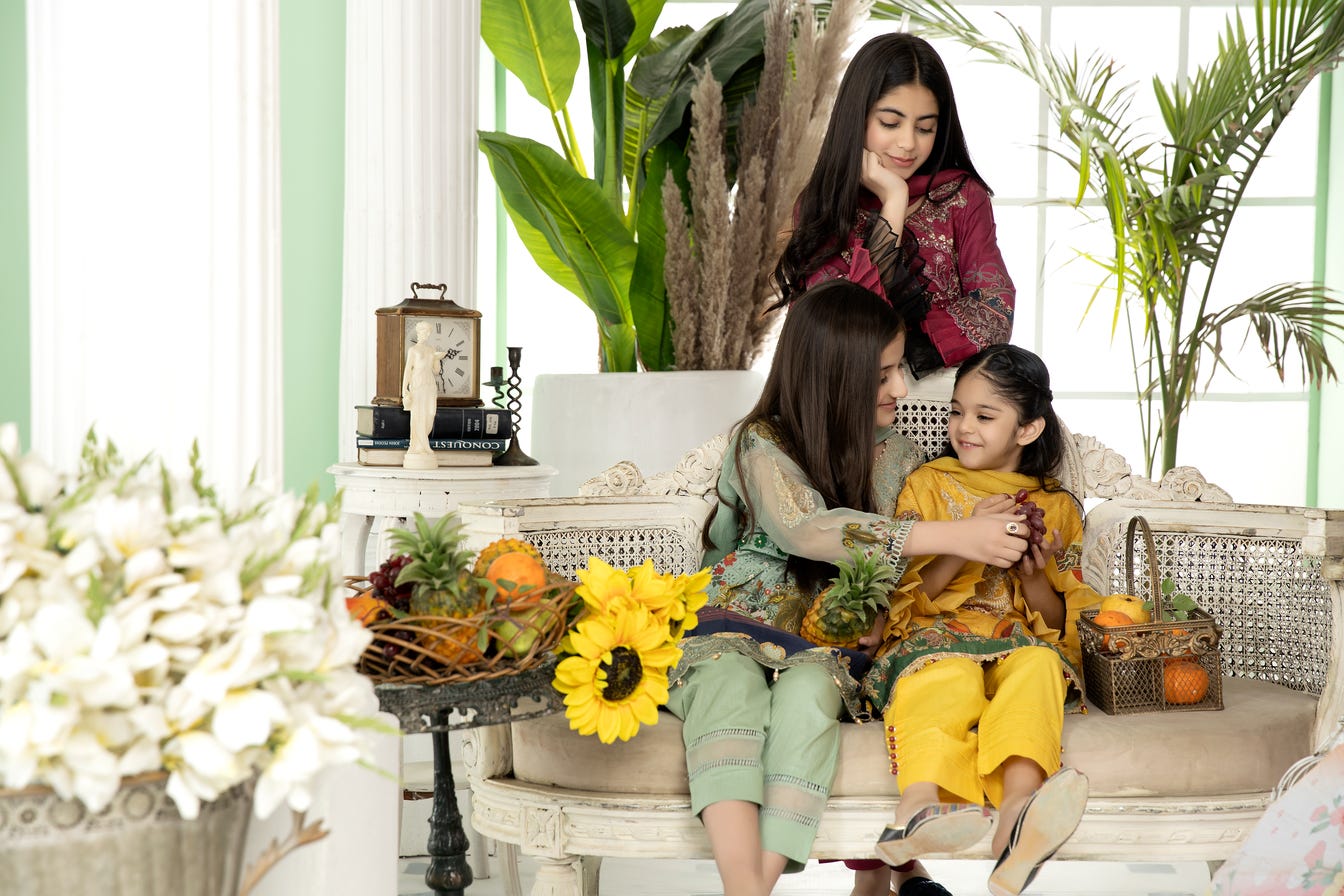 Kids Ready to Wear 3 Pcs Embroidered Lawn Collection by Mona 08