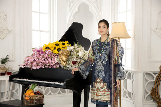 Ready to Wear 3 Pcs Embroidered Lawn Collection by Mona 09