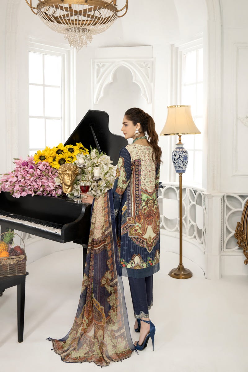 Ready to Wear 3 Pcs Embroidered Lawn Collection by Mona 09
