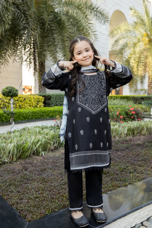 3pc Cotton Embroidered Girls Eid Dress 04