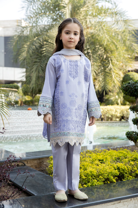 3pc Cotton Embroidered Girls Eid Dress 05