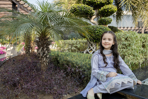 3pc Cotton Embroidered Girls Eid Dress 05