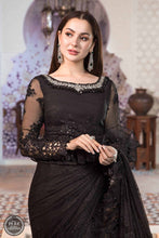 Maria B. Chiffon Black Saree 06