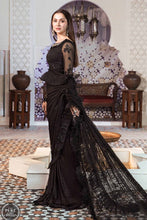 Maria B. Chiffon Black Saree 06