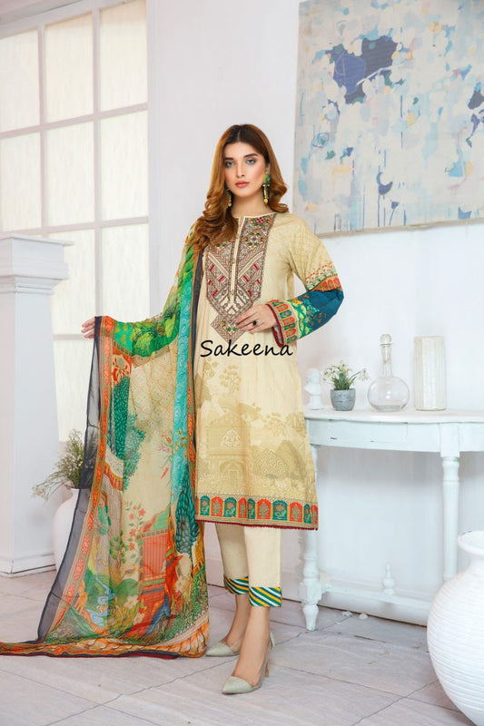 Ready to Wear Lawn Embroidered Eid Collection by Sakeena Hasan 05