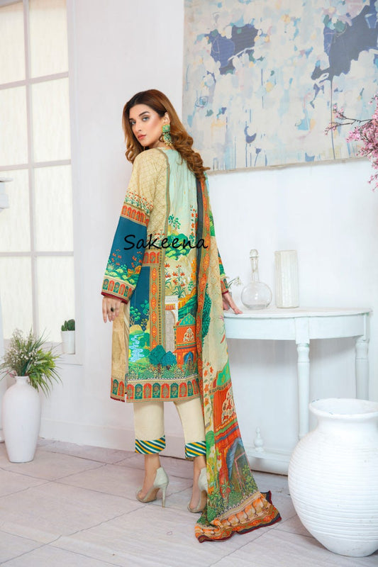 Ready to Wear Lawn Embroidered Eid Collection by Sakeena Hasan 05