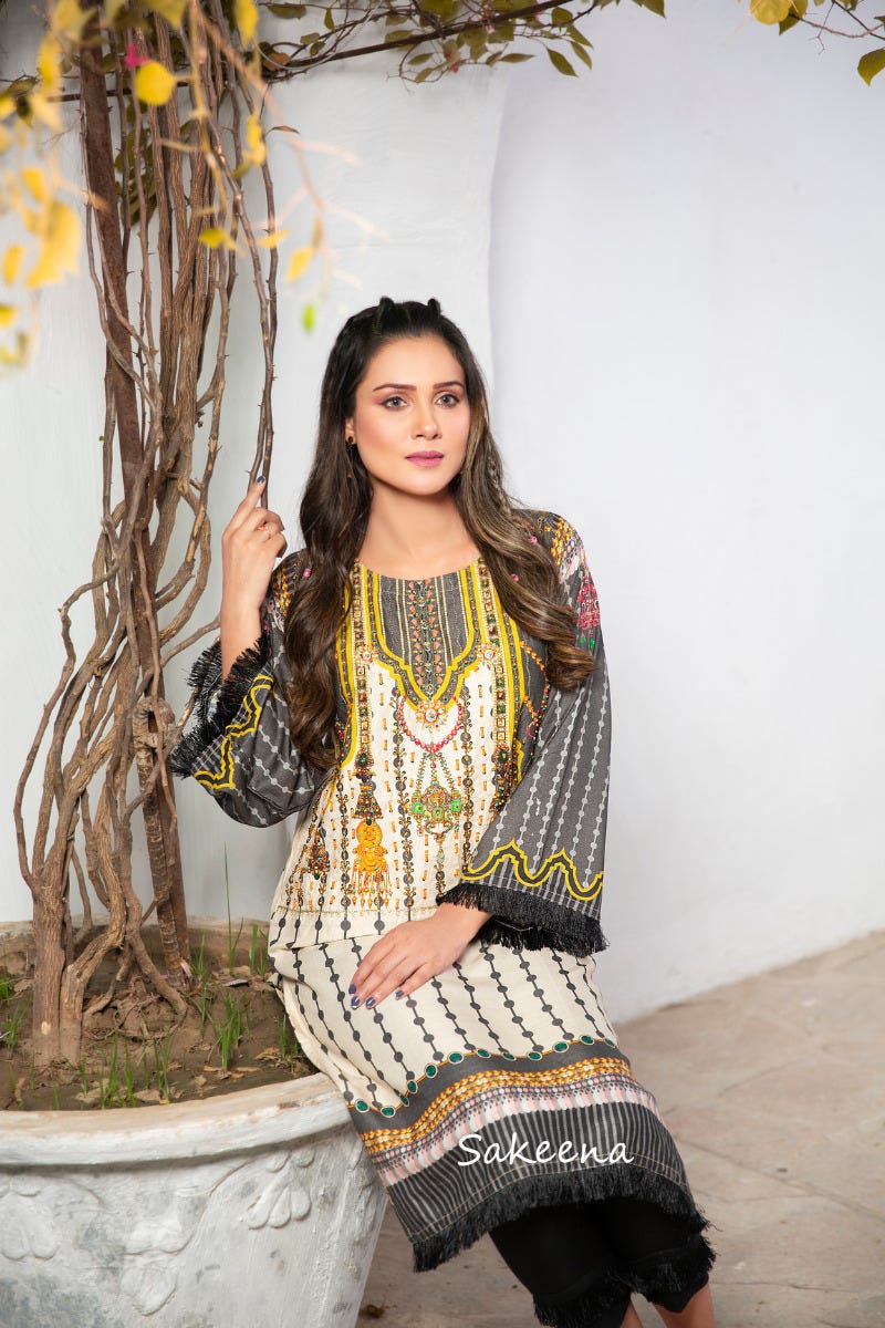 Winter Ready to Wear Handwork 2 Pcs Dress by Sakeena Hasan 02