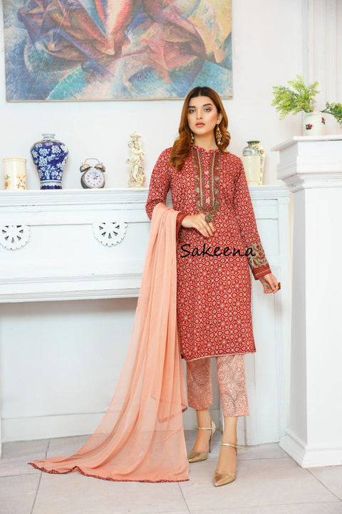Ready to Wear Lawn Embroidered Eid Collection by Sakeena Hasan 03