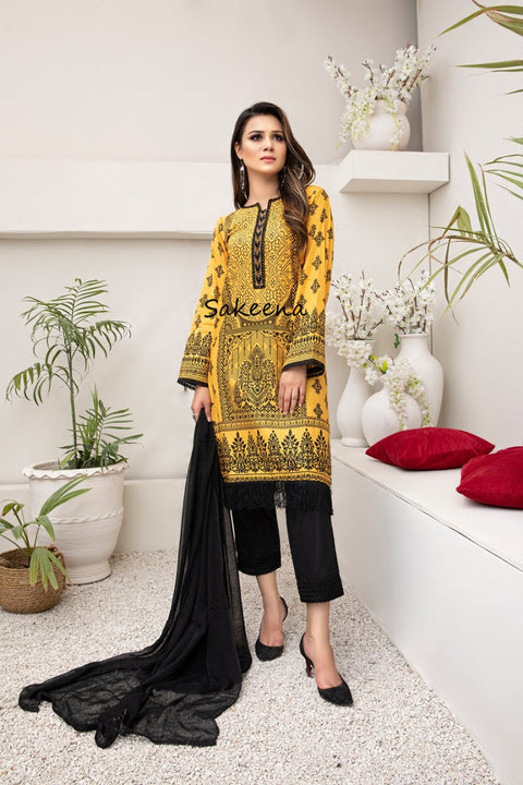 New Ready to Wear Embroidered 3 Pcs Dress by Sakeena Hasan 02