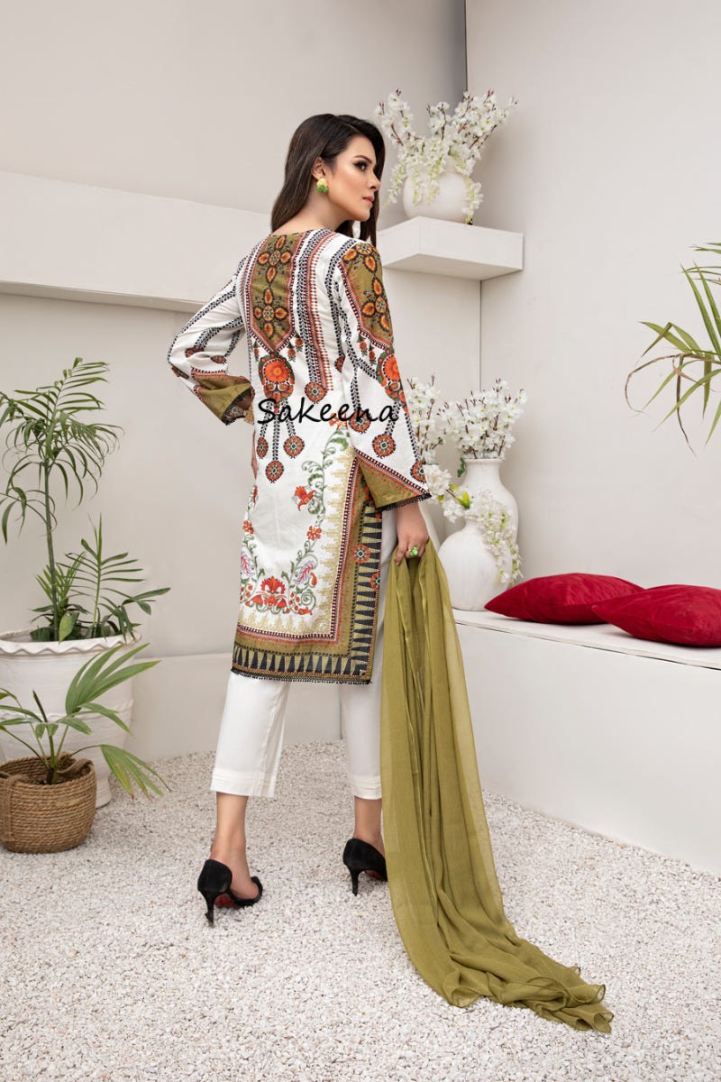 New Ready to Wear Embroidered 3 Pcs Dress by Sakeena Hasan 03